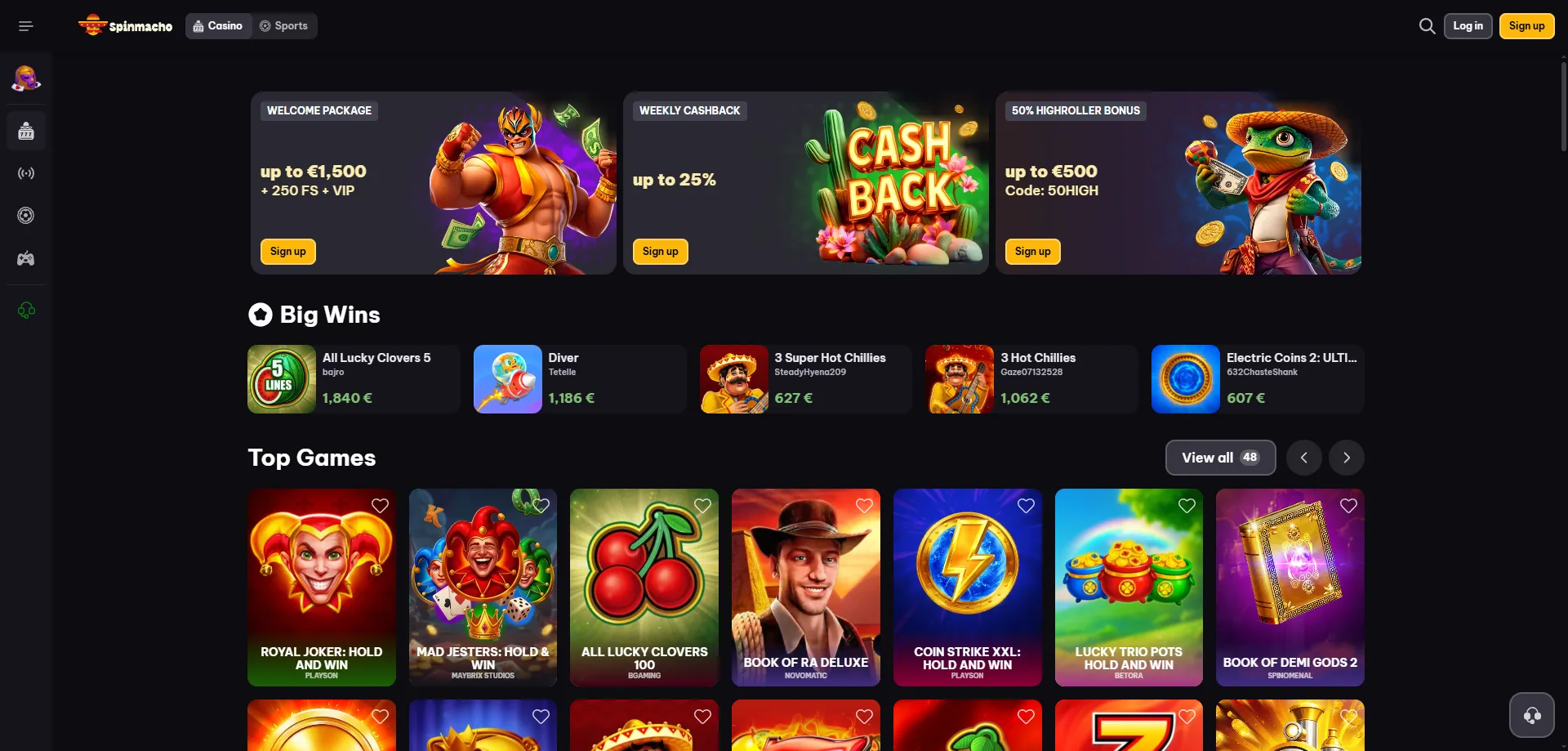 spinmacho-slots1 SpinMacho Casino games – slot machine e giochi da tavolo online