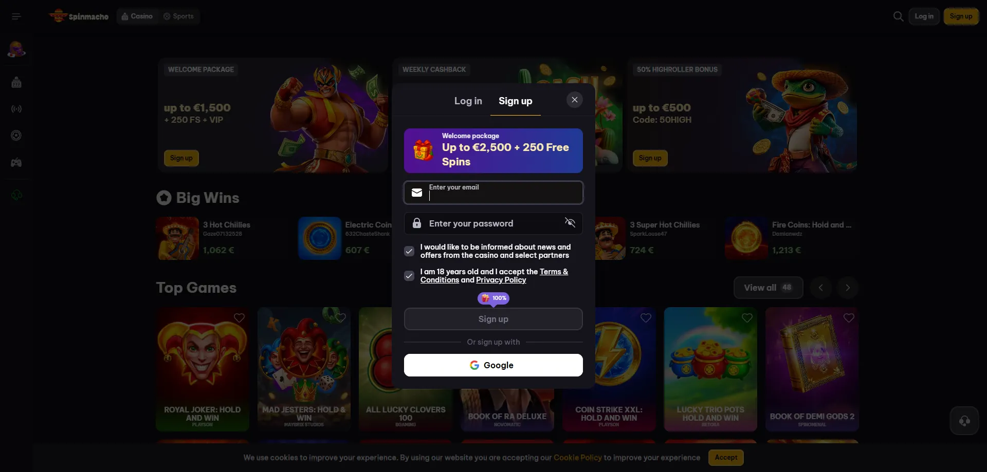 Registrazione su SpinMacho Casino – crea il tuo account in pochi minuti